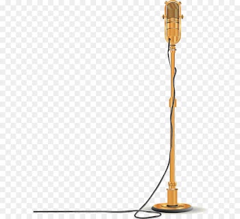 Microphone Stock illustration - Vector painted golden microphone 