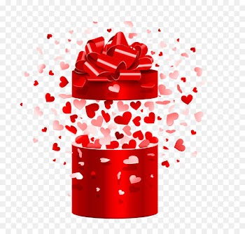 Microphone Valentine's Day Gift Heart - Vector open gift box 