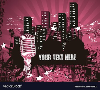 Microphone with urban background vector image