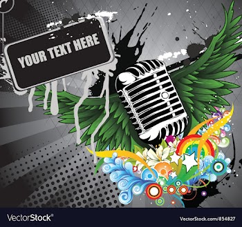 Microphone with wings vector image