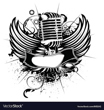 Microphone with wings vector image