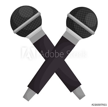 microphones crossed concert musical icon