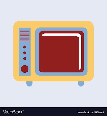 Microwave oven white microwave isolated on blue vector image
