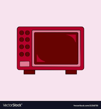 Microwave oven white microwave isolated on blue vector image