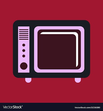 Microwave oven white microwave isolated on blue vector image
