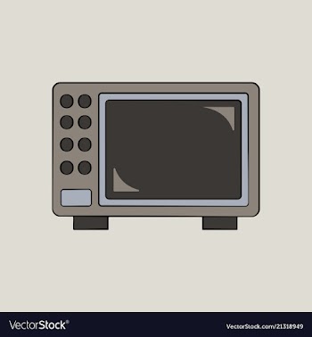 Microwave oven white microwave isolated on blue vector image