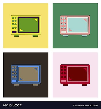 Microwave oven white microwave isolated on blue vector image