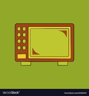 Microwave oven white microwave isolated on blue vector image
