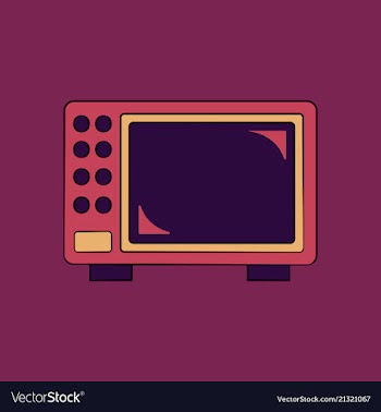 Microwave oven white microwave isolated on blue vector image