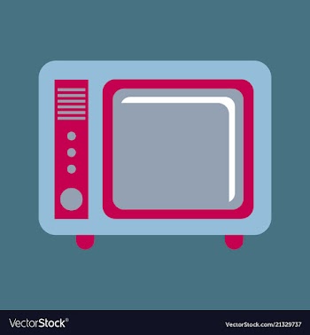 Microwave oven white microwave isolated on blue vector image