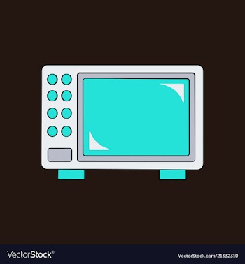 Microwave oven white microwave isolated on blue vector image