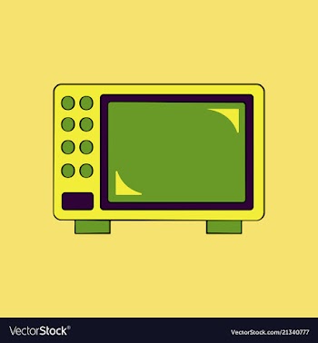 Microwave oven white microwave isolated on blue vector image