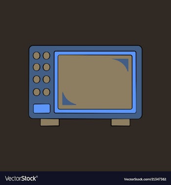 Microwave oven white microwave isolated on blue vector image