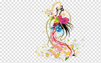 Mid-Autumn Festival 嫦娥奔月 Chang'e Hou Yi, China transparent background PNG clipart