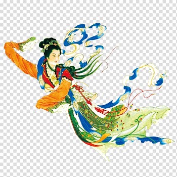 Mid-Autumn Festival , Fairy Chang E Chasing the Moon God transparent background PNG clipart