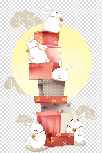 Mid-autumn festival gift rabbit transparent background PNG clipart