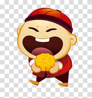 Mid-autumn festival to eat moon cake character elements transparent background PNG clipart
