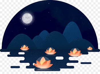 Mid-Autumn Festival Xiaoshu Poster Solar term Illustration - Mid autumn night, lotus decorated 