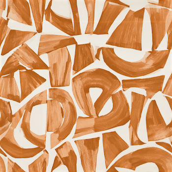 Mid-Century Modern Terracotta Geometric Pattern