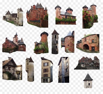 Middle Ages Architecture Digital art - Europe retro medieval castles 