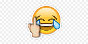 Middle Finger Laughing Emoji" Stickers By Nsty - Middle Finger Emoji Png