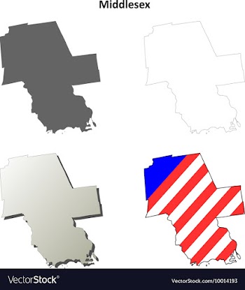Middlesex Map Icon Set vector image