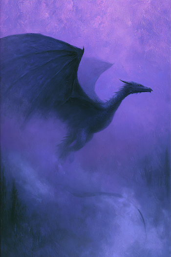 Midnight Dragon in Misty Forest