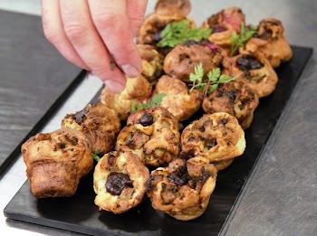 Midsection of Man Preparing Food