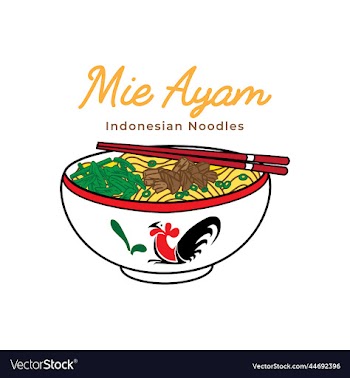 mie ayam chicken noodles on bowl