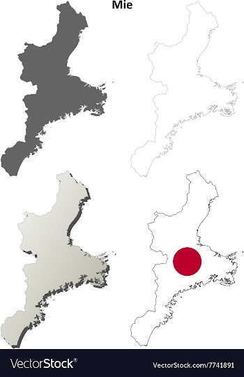 Mie blank outline map set vector image