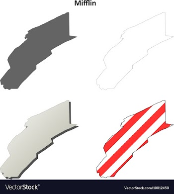 Mifflin Map Icon Set vector image