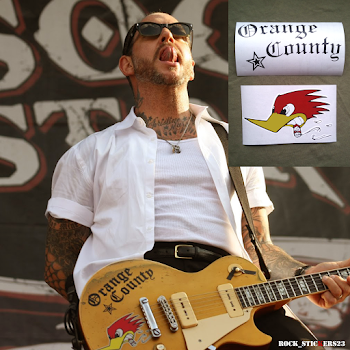 Mike Ness guitar stickers Woodpecker & Orange County replica decal ...