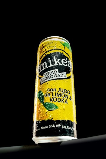 Mike's Hard Lemonade Can on Black Background