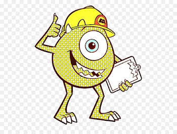 Mike Wazowski, Monsters Inc Mike Sulley To The Rescue, Monsters Inc, Yellow, Line Art PNG