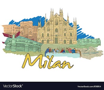 Milan doodles vector image