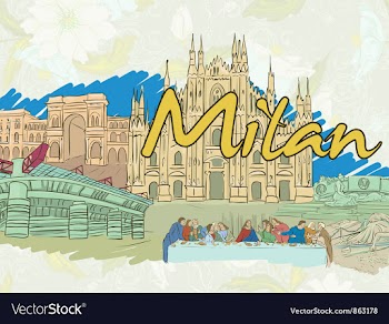 Milan doodles vector image