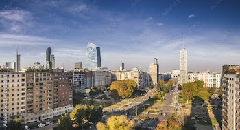 Milan skyline with modern skyscrapers in Porto Nuovo business district, Italy