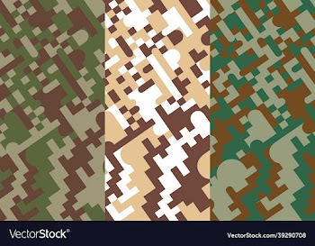 military green and brown geometric pixel