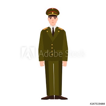 Military man of Russian armed force wearing uniform