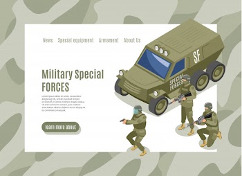 Military special forces landing page Free Vector