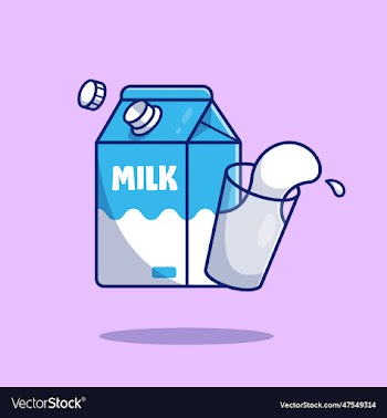 milk and glass cartoon