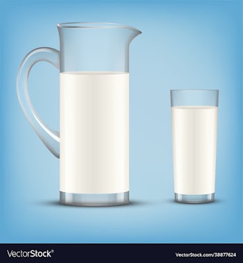 milk bottle and glass on isolated background