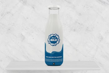Milk Bottle Free Mockup