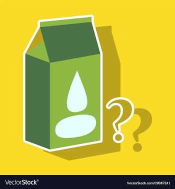 Milk carton box sticker flat style isolated on vector image