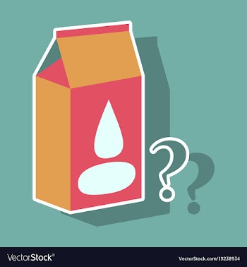 Milk carton box sticker flat style isolated on vector image