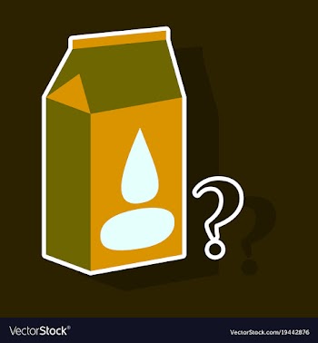 Milk carton box sticker flat style isolated on vector image