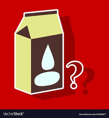 Milk carton box sticker flat style isolated on vector image