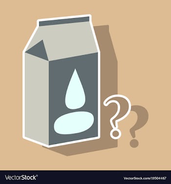 Milk carton box sticker flat style isolated on vector image