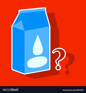 Milk carton box sticker flat style isolated on vector image