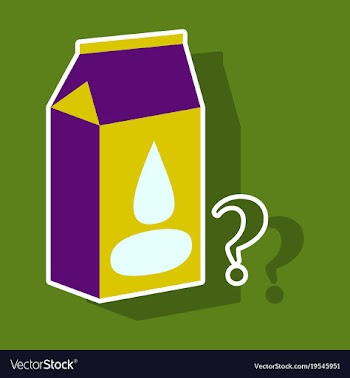 Milk carton box sticker flat style isolated on vector image